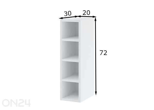 Ülemine köögiriiul 20x72 cm