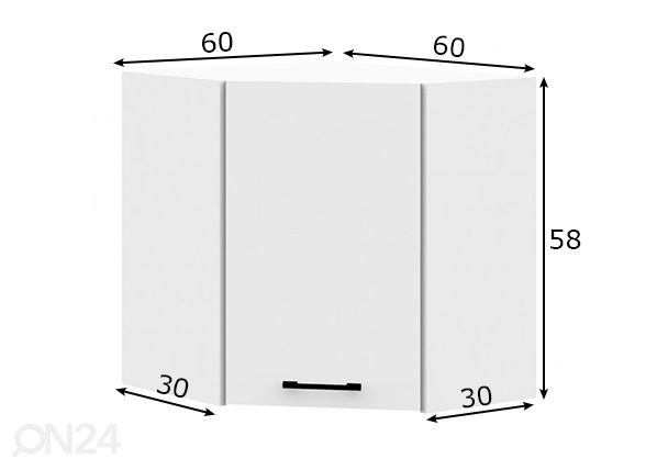 Ülemine nurgakapp 60/60 cm mõõdud