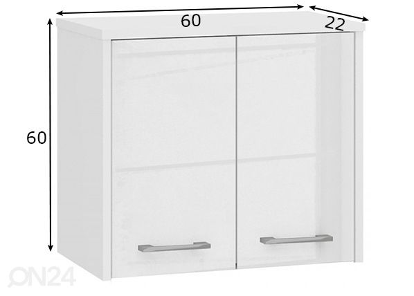 Ülemine vannitoakapp Fin mõõdud