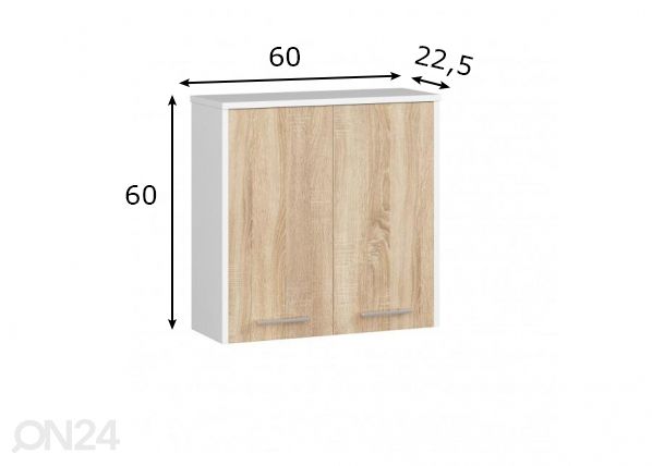 Ülemine vannitoakapp Fin mõõdud