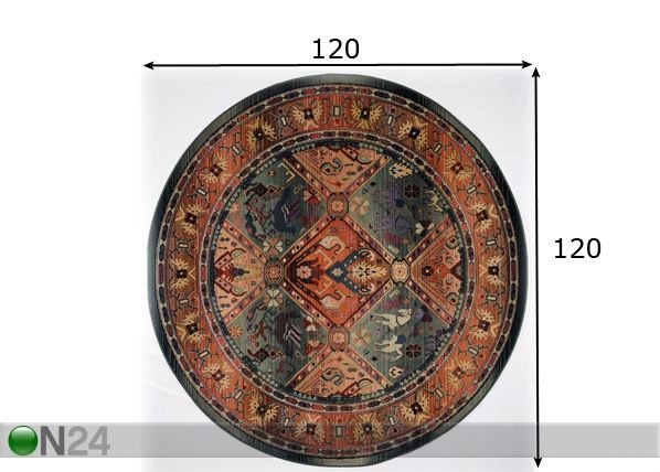 Ümmargune vaip Gabiro Ø120cm mõõdud
