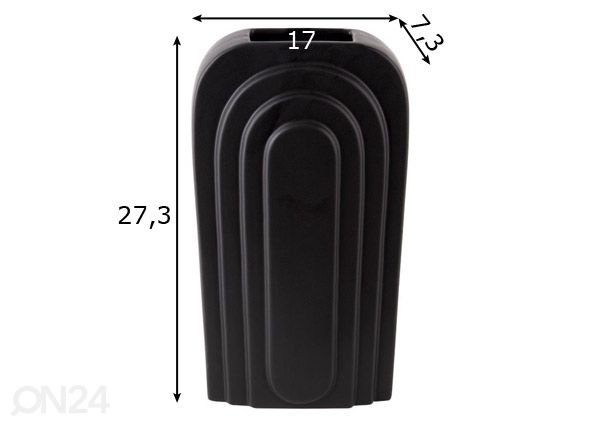 Vaas Arc h27 cm, must mõõdud