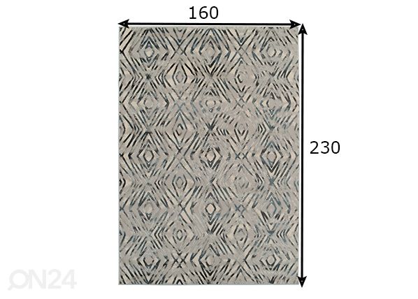 Vaip 160x230 cm, helehall mõõdud