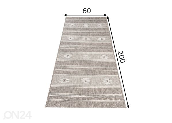 Vaip 60x200 cm, taupe/shampanja mõõdud