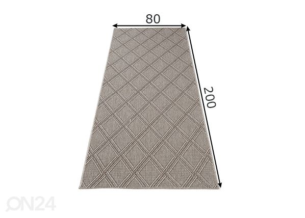 Vaip 80x200 cm, beež mõõdud