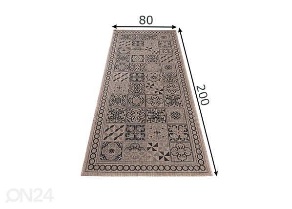 Vaip 80x200 cm, kohvi/must mõõdud