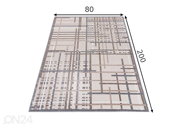 Vaip 80x200 cm, kreemjas mõõdud