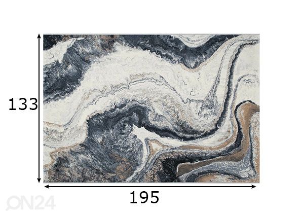 Vaip Argentum Marble 133x195 cm mõõdud