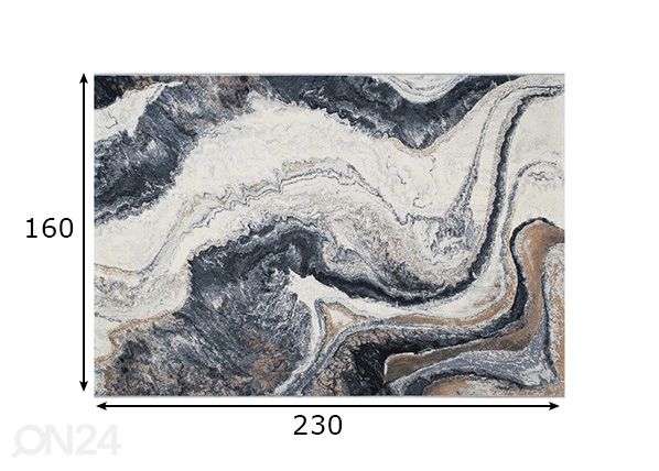 Vaip Argentum Marble 160x230 cm mõõdud