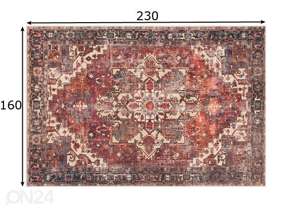 Vaip Baku Red 160x230 cm mõõdud