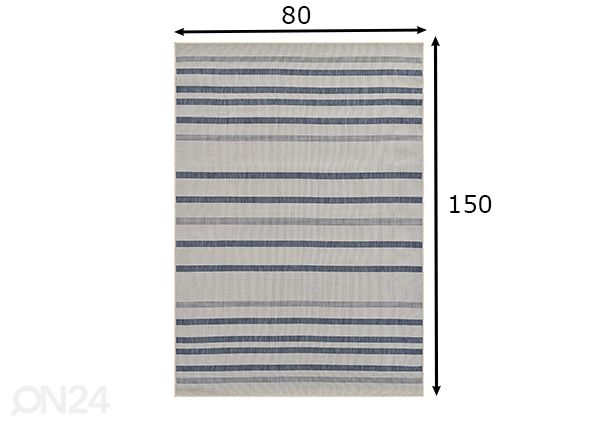 Vaip Balcone 80x150 cm, sinine/valge mõõdud