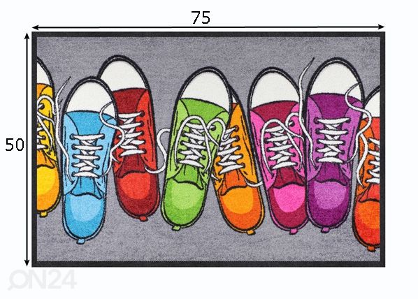 Vaip Bunte Turnschuhe 50x75 cm mõõdud