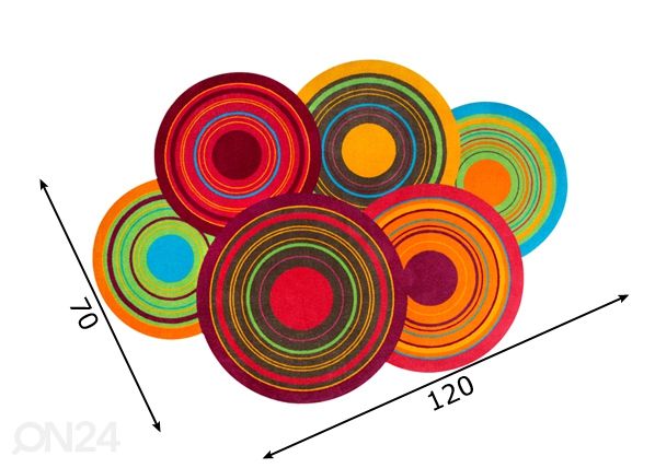Vaip Cosmic Colours 70x120 cm mõõdud
