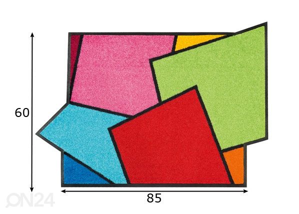 Vaip Crazy Cubes 60x85 cm mõõdud