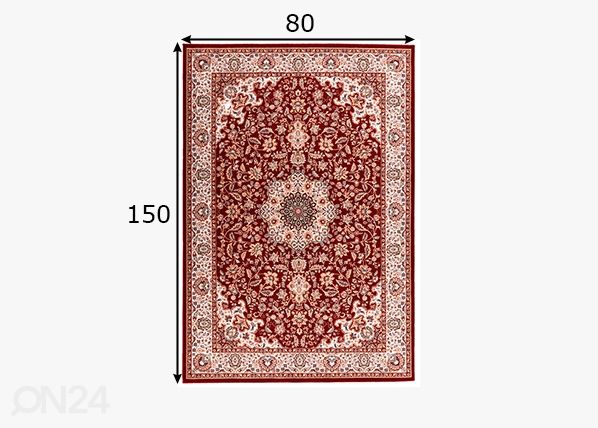 Vaip Dolna, 80x150 cm punane mõõdud