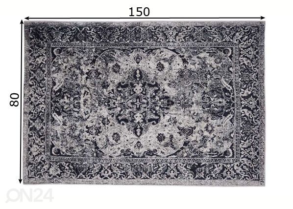Vaip Edessa Grey Black mõõdud