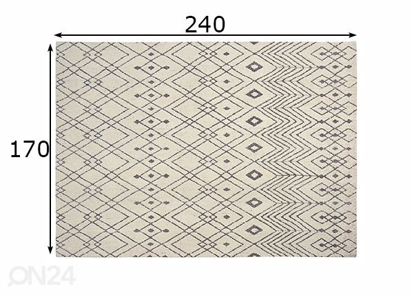 Vaip Edward 170x240 cm mõõdud