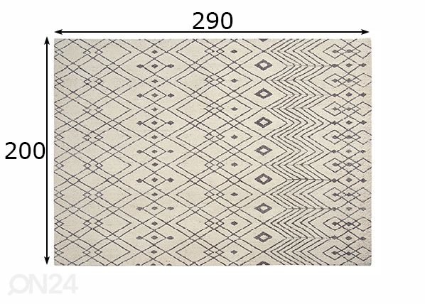 Vaip Edward 200x290 cm mõõdud