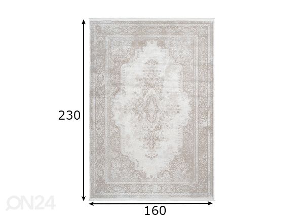 Vaip Elysee Cream 160x230 cm mõõdud