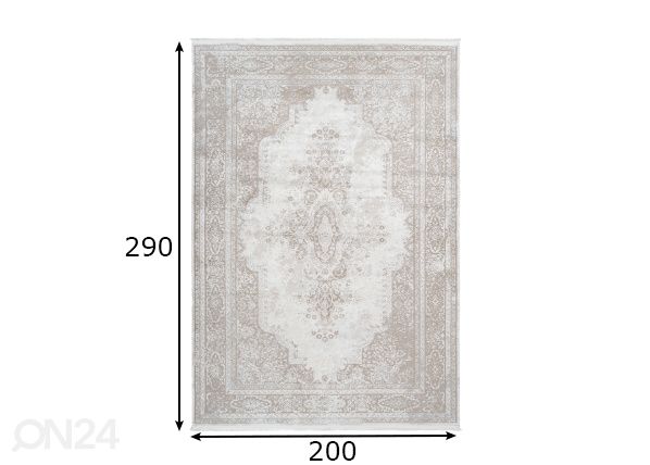 Vaip Elysee Cream 200x290 cm mõõdud