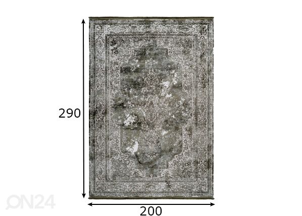 Vaip Elysee Green 200x290 cm mõõdud