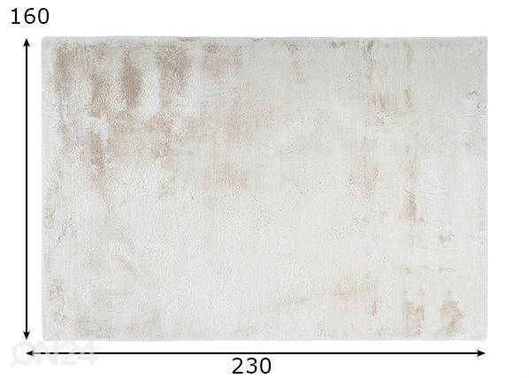 Vaip Emotion Cream 160x230 cm mõõdud
