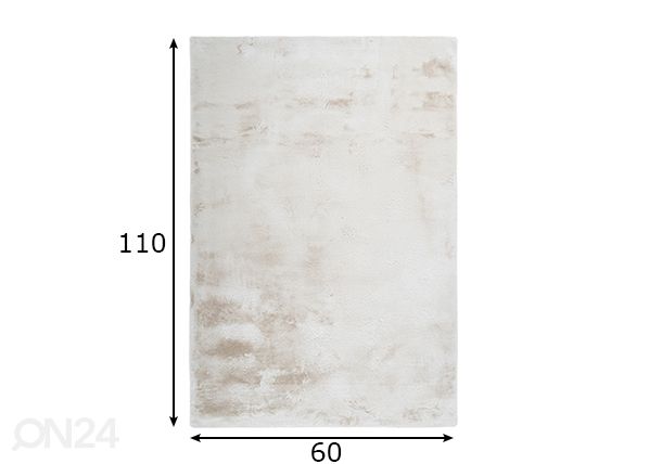 Vaip Emotion Cream 60x110 cm mõõdud