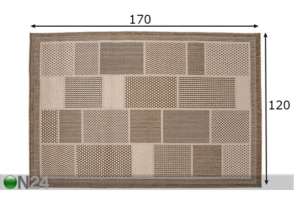 Vaip Flat 120x170 cm mõõdud