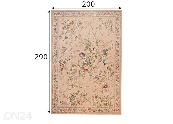 Vaip Flomi Sagrini 200x290 cm, beež mõõdud