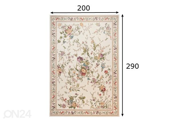 Vaip Flomi Sagrini 200x290cm, kreemjas mõõdud