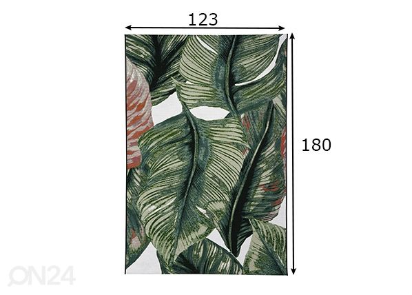 Vaip Garden Leaf 123x180cm mõõdud