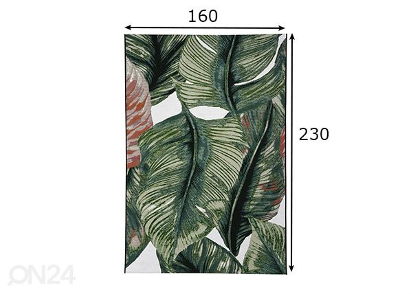 Vaip Garden Leaf 160x230cm mõõdud