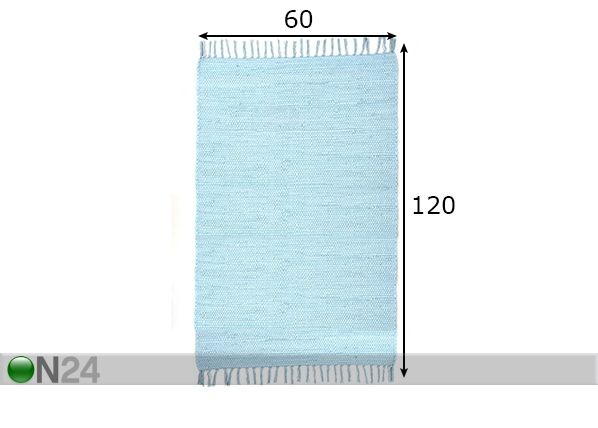 Vaip Happy Cotton 60x120 cm, helesinine mõõdud