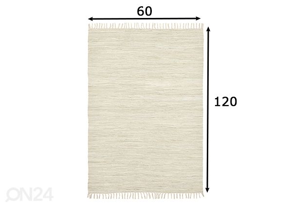 Vaip Happy Cotton 60x120 cm, naturaalne mõõdud