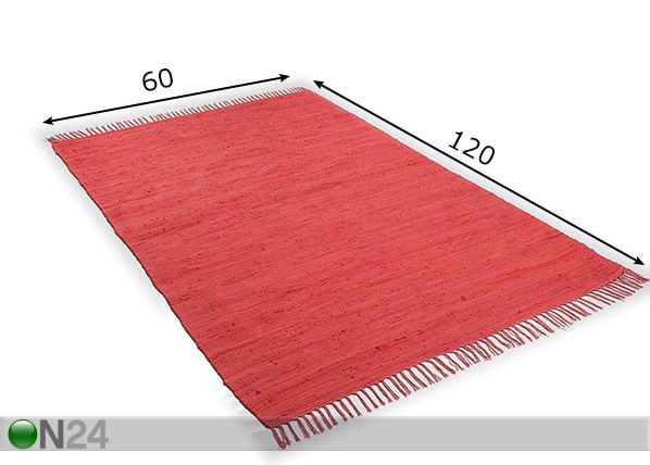 Vaip Happy Cotton 60x120 cm, punane mõõdud