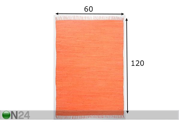 Vaip Happy Cotton 60x120 cm, terrakota mõõdud