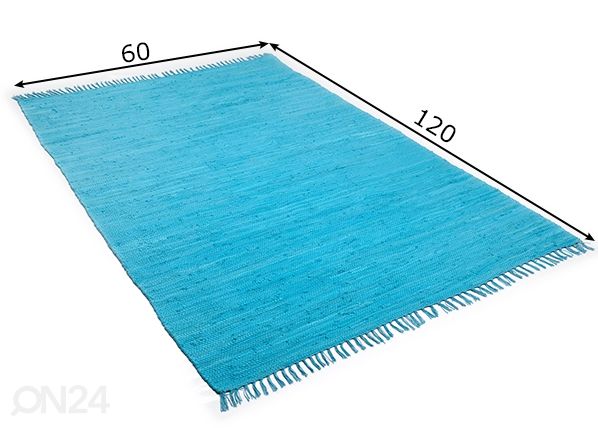 Vaip Happy Cotton 60x120 cm, türkiis mõõdud