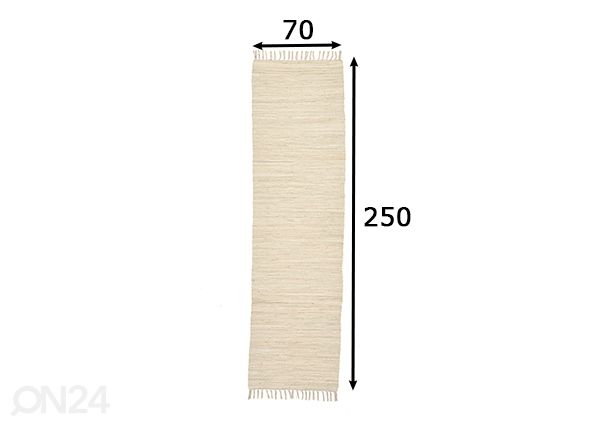Vaip Happy Cotton 70x250 cm, naturaalne mõõdud