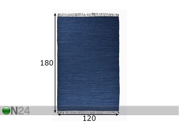 Vaip Happy Cotton Uni 120x180 cm, sinine mõõdud