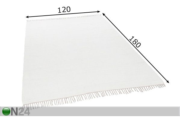 Vaip Happy Cotton Uni 120x180 cm, valge mõõdud