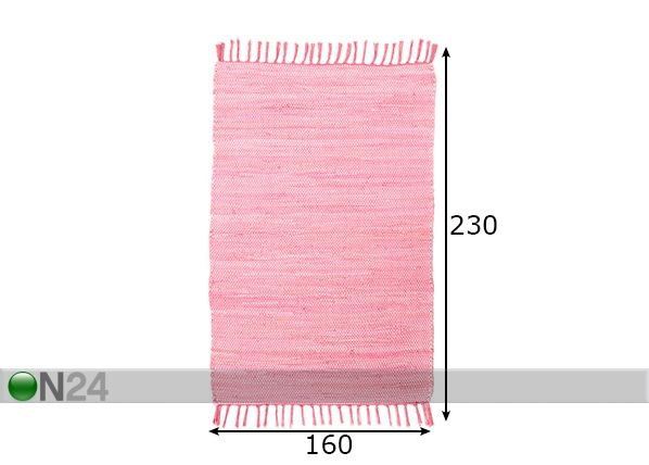 Vaip Happy Cotton Uni 160x230 cm, roosa mõõdud