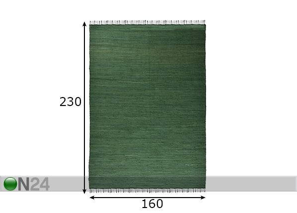 Vaip Happy Cotton UNI 160x230 cm, tumeroheline mõõdud