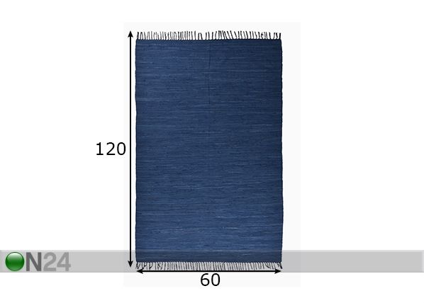 Vaip Happy Cotton Uni 60x120 cm, sinine mõõdud