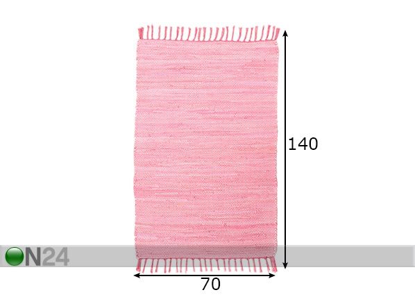 Vaip Happy Cotton Uni 70x140 cm, roosa mõõdud