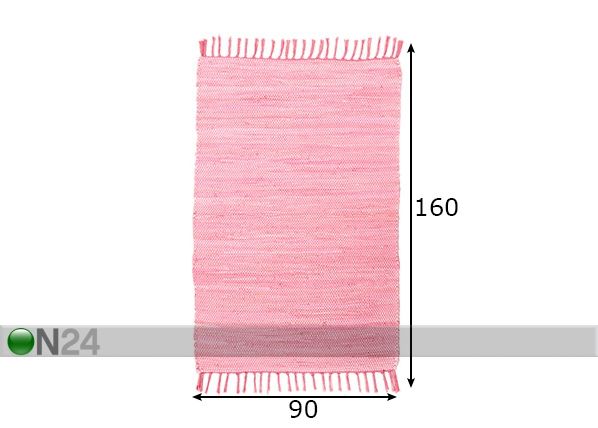 Vaip Happy Cotton Uni 90x160 cm, roosa mõõdud
