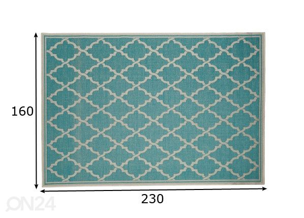 Vaip Intreccio Turquoise 160x230 cm mõõdud
