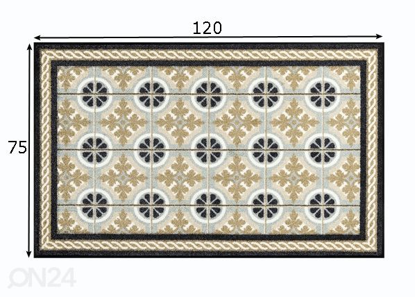 Vaip Kitchen Tiles 75x120 cm mõõdud