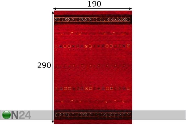 Vaip Lori Dream Gold 190x290 cm mõõdud