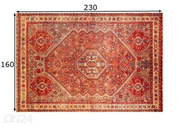 Vaip Mashad Red 160x230 cm mõõdud