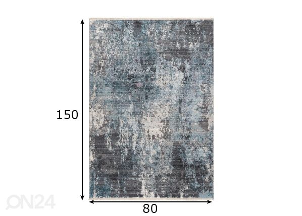 Vaip Medellin Silver-Blue 80x150 cm mõõdud